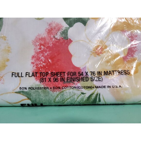 Cannon Monticello Full Flat Sheet in the Monet Bouquet Pattern # 649, NOS - Picture 4 of 8